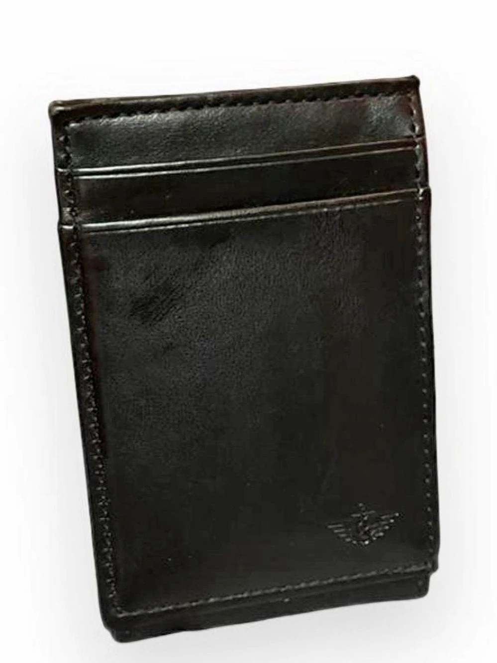 Dockers Men's Front Pocket Wallet/card holder black genuine leather, magnetic cl